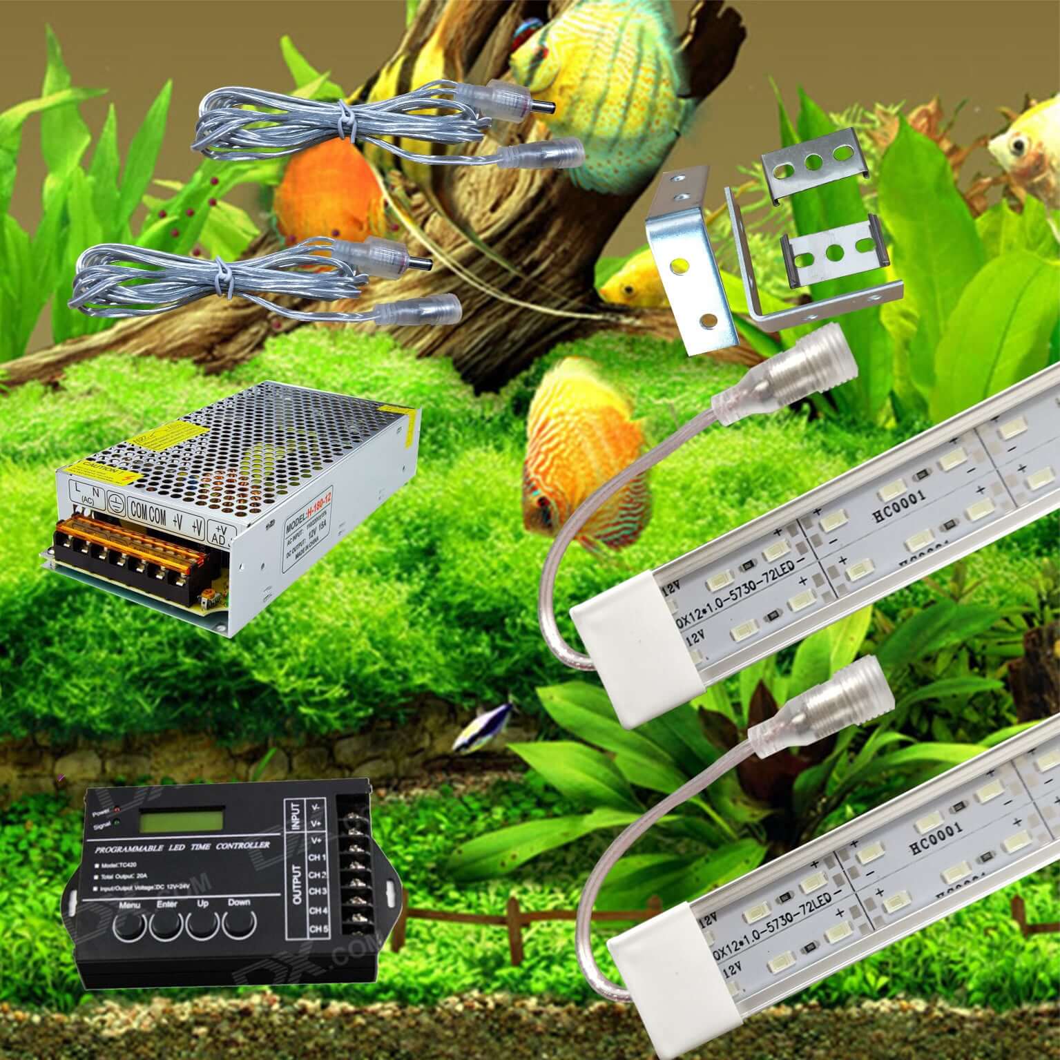 12 volt Planten combi set 1 x RGBW 1 x comi led balk in alle maten + sets