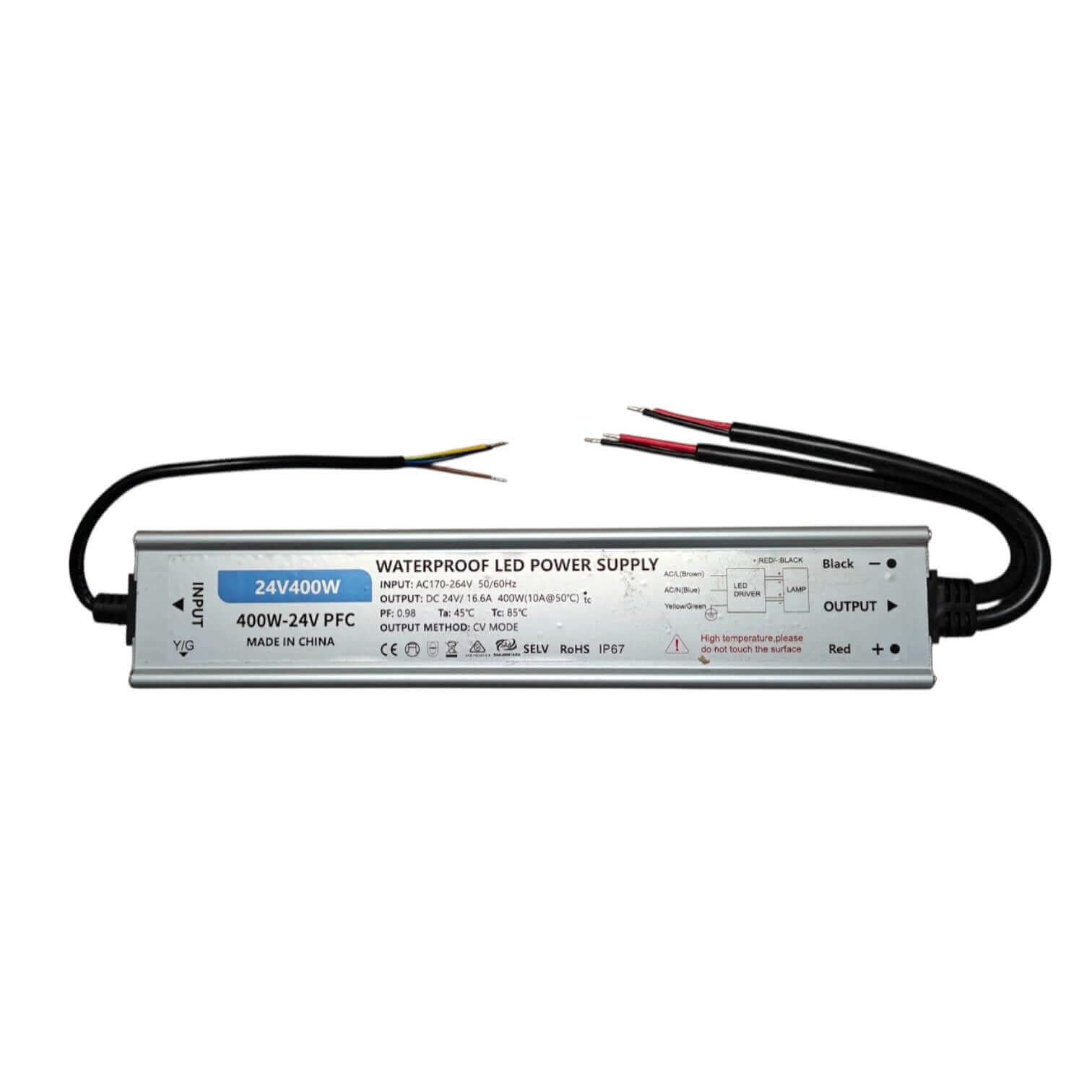 Waterdichte IP67 24 volt voedingsadapter ipv open adapter + + 