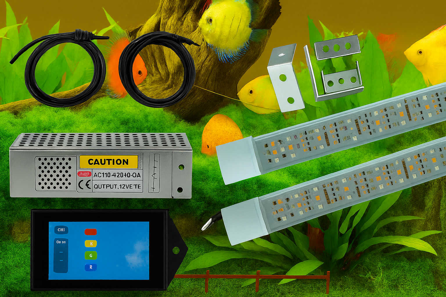 24 volt zoetwater verlichting set in alle kleuren.