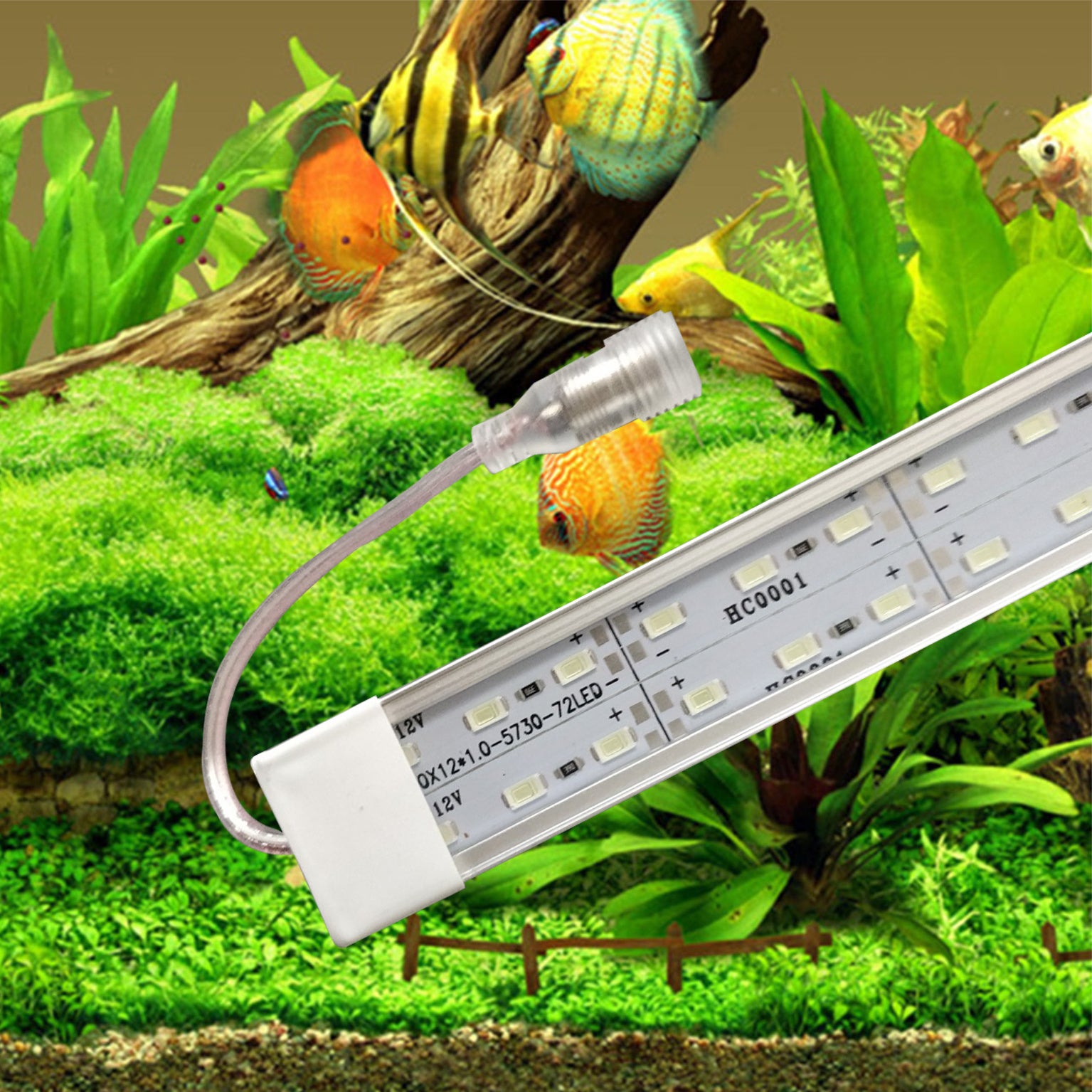 12 volt planten LED aquarium verlichting  (dubbele ledstrip 120 leds per meter) alle lengtes.
